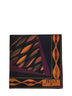 Carré in twill di seta stampe Fiamme e Nawaho bordeaux e oro