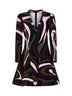 Khaki and pink Marmo-print compact jersey mini dress