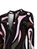Khaki and pink Marmo-print compact jersey mini dress
