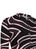 Cardigan crop in maglia di lana stampa Labirinto kaki e rosa