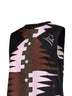 Khaki and pink Valdimontone-print silk twill straight mini dress
