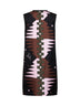 Khaki and pink Valdimontone-print silk twill straight mini dress