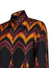 Camicia fluida in twill di seta stampa Baiadera bordeaux e oro