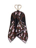 Khaki and pink Baiadera-print silk twill chain top