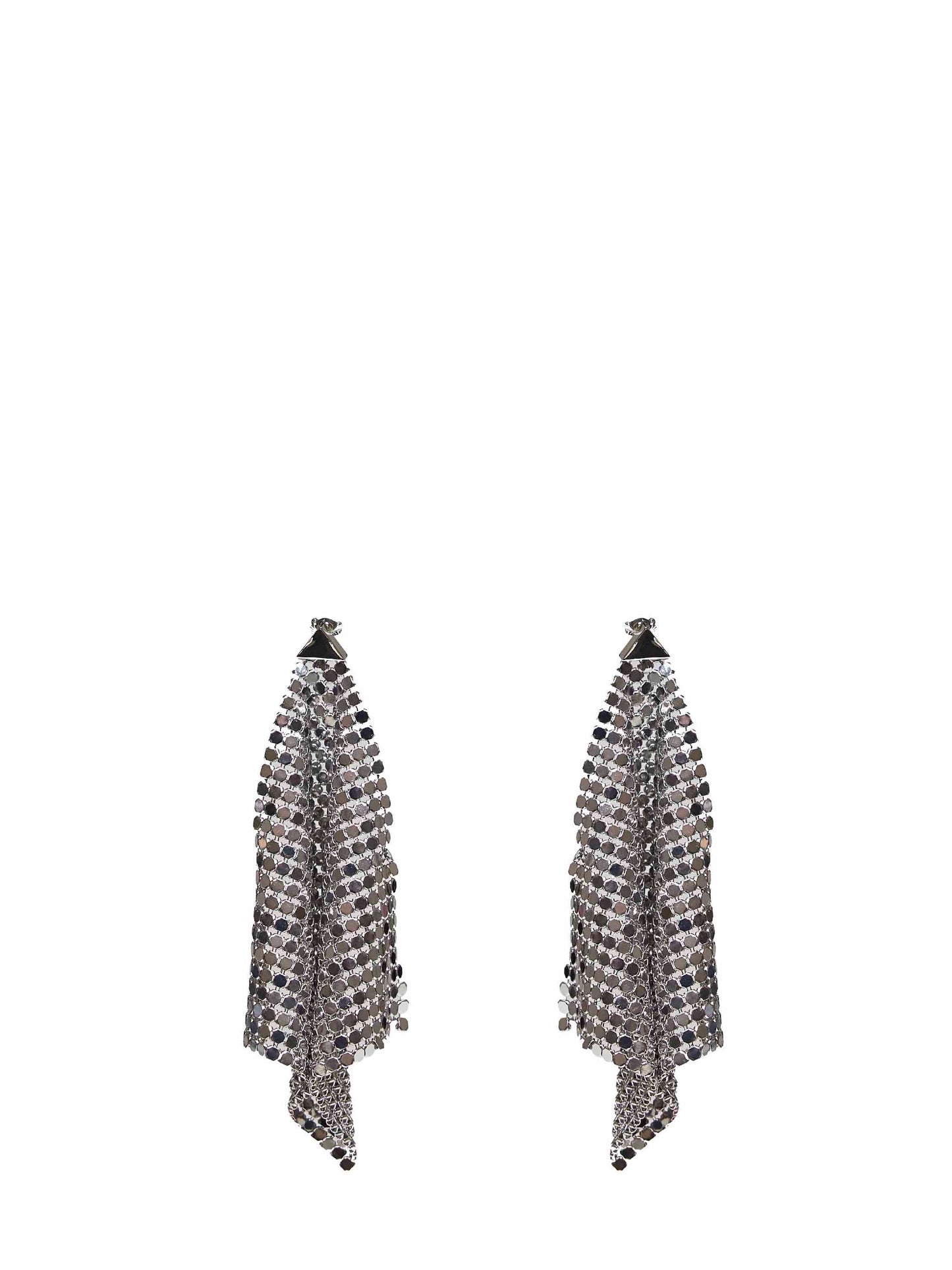 Silver chain mail Pixel Flow earrings