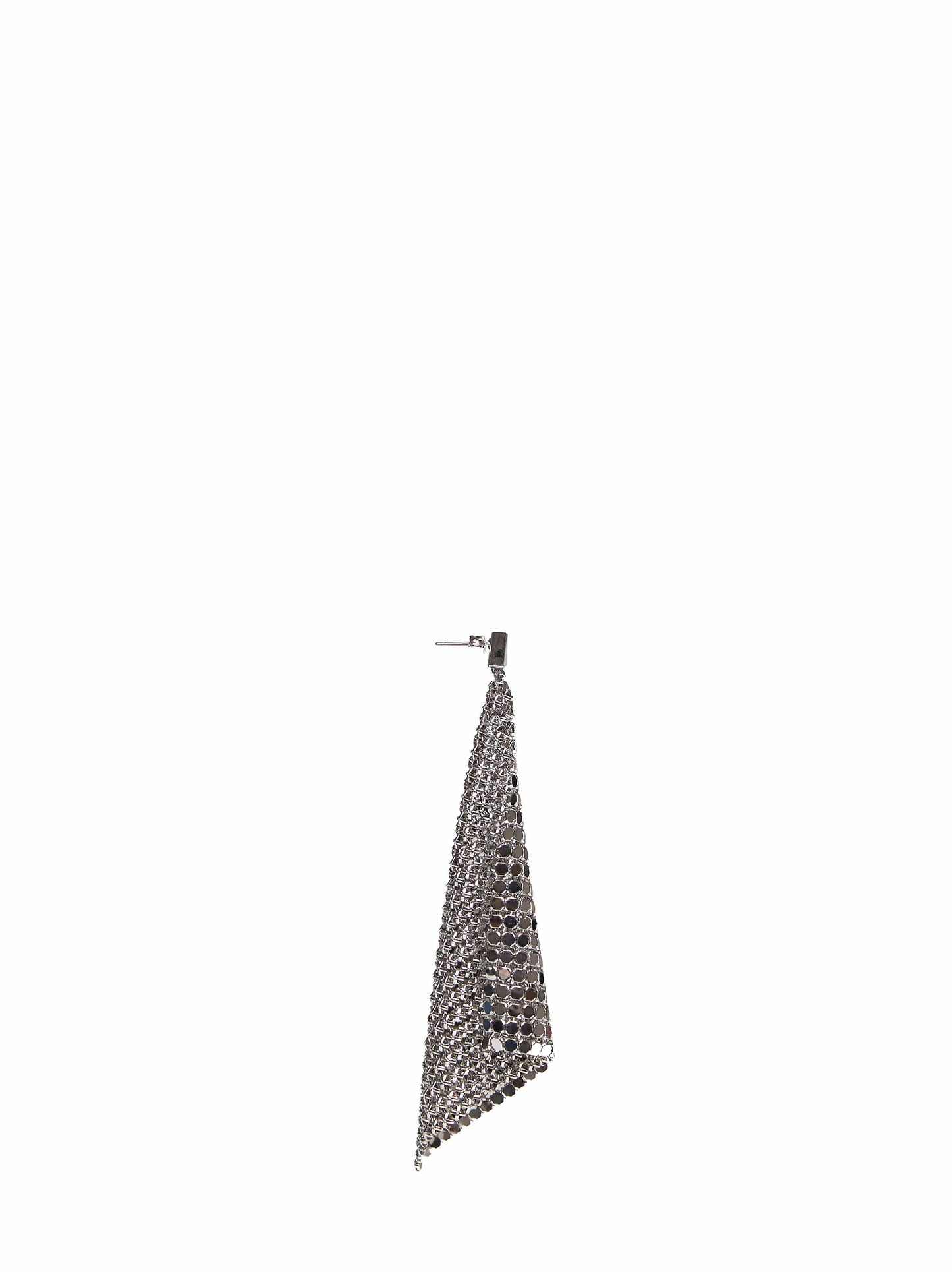 Silver chain mail Pixel Flow earrings