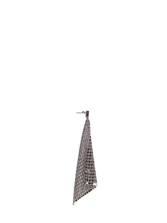 Silver chain mail Pixel Flow earrings