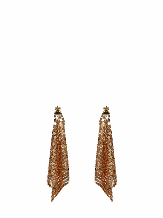 Gold chain mail Pixel Flow earrings