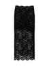 Gonna midi in pizzo floreale stretch nero