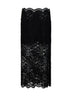 Gonna midi in pizzo floreale stretch nero