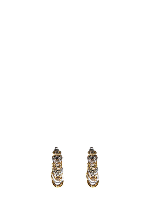 Silver and gold Small Punk XL Link earrings