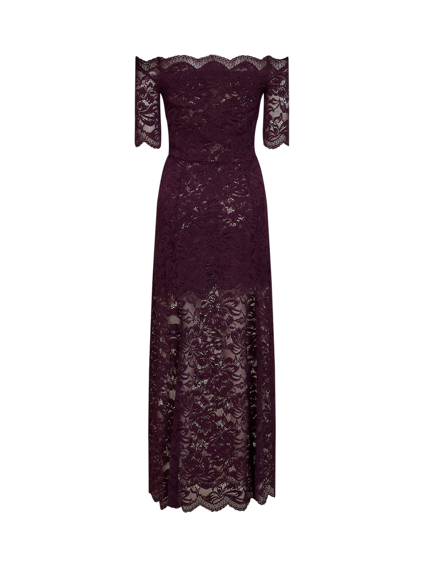 Rabanne-Lace Dress Purple-Dresses