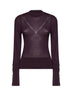 Aubergine wool and silk knit sweater