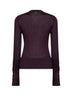 Aubergine wool and silk knit sweater