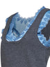Grey wool and cashmere knit tank top with satin insert