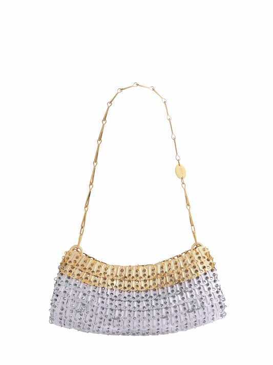 Silver and light gold 1969 Skyline Clutch with shoulder strap