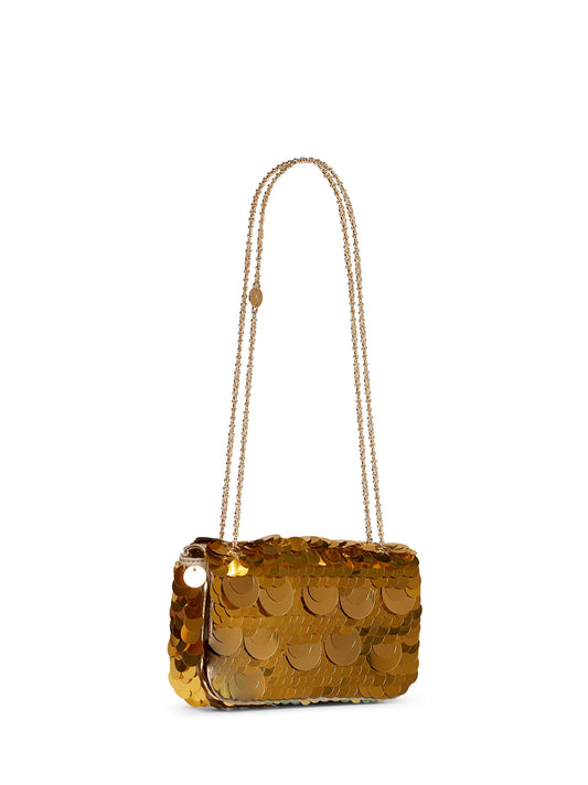 Borsa a spalla Small Sparkle Baguette bag oro