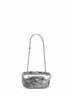Borsa a spalla Small Sparkle Baguette bag argento
