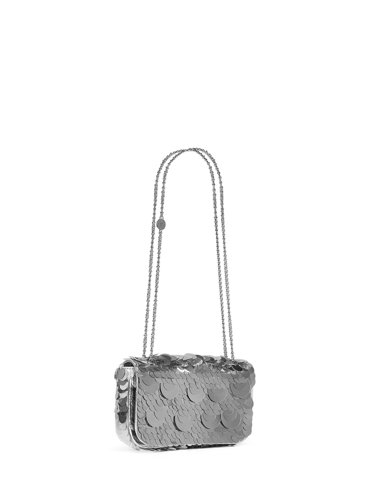 Borsa a spalla Small Sparkle Baguette bag argento