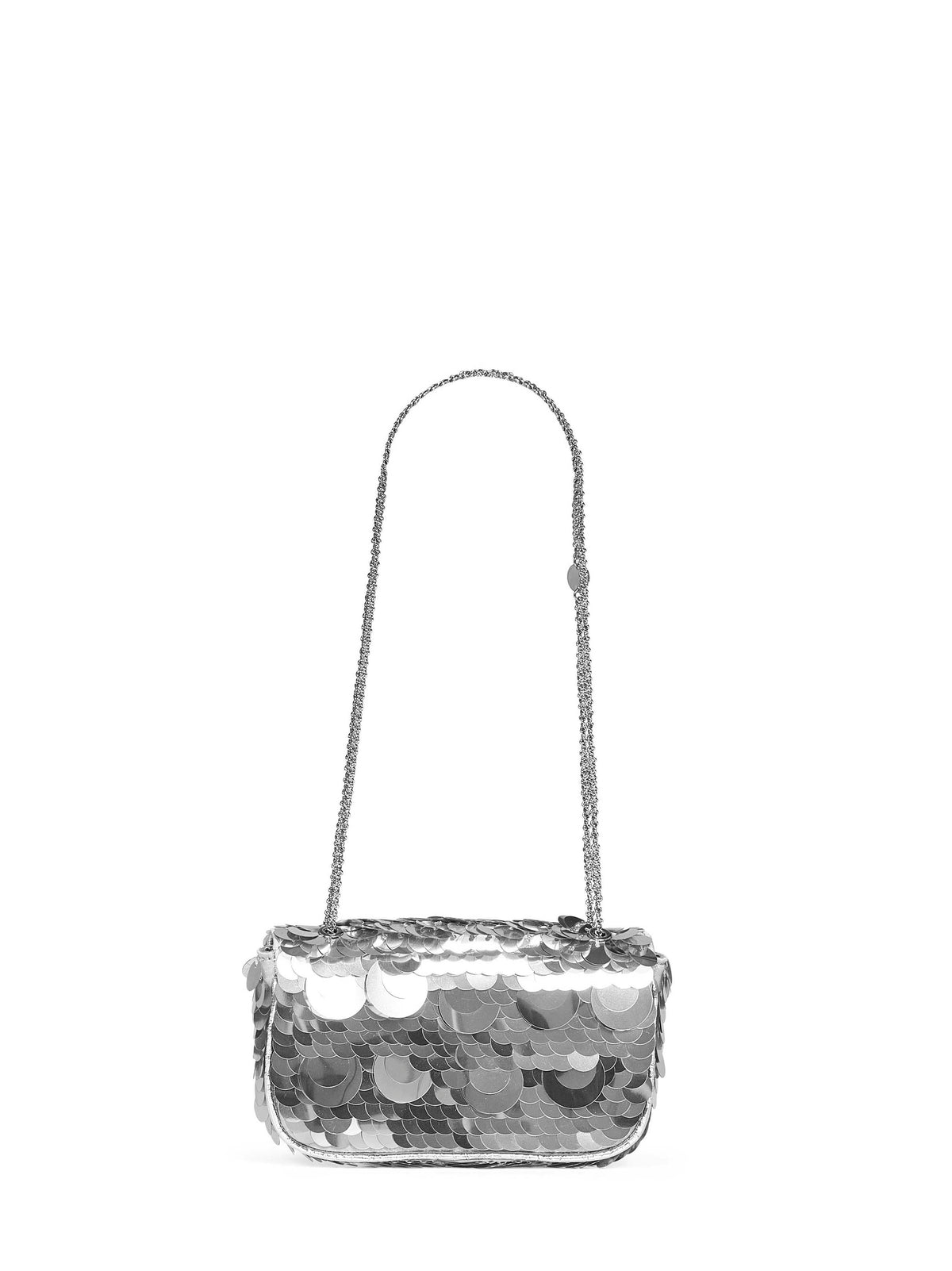 Borsa a spalla Small Sparkle Baguette bag argento