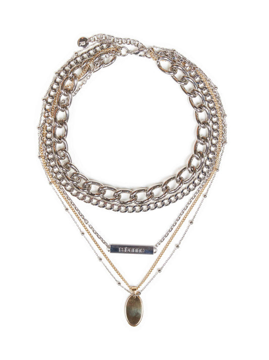 Collana multifilo 5 Rangs in ottone argento e oro