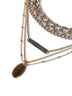Silver and gold brass 5 Rangs multi-strand necklace