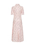 Pink all-over floral embroidery midi dress