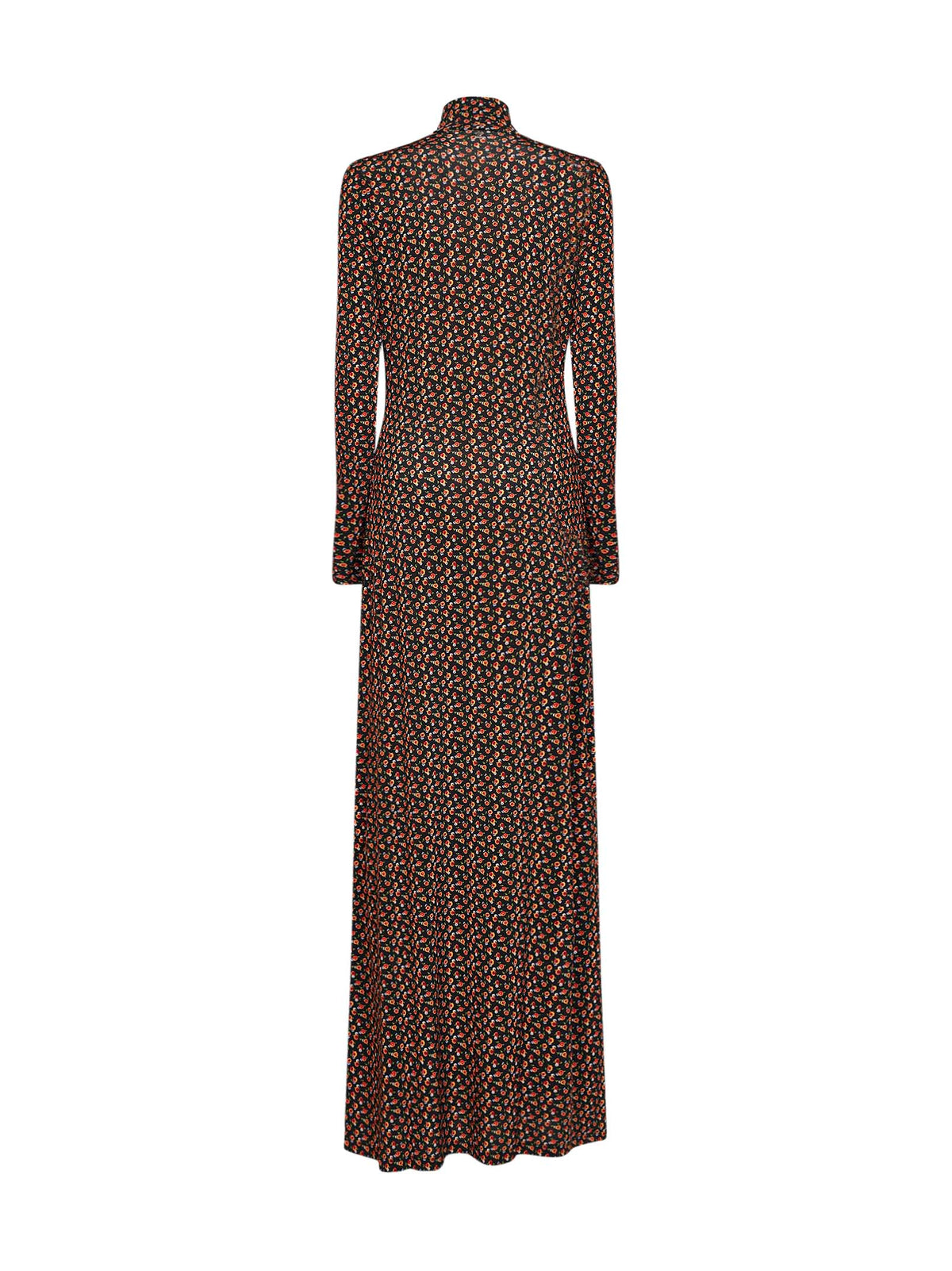 Black floral-print stretch jersey maxi dress