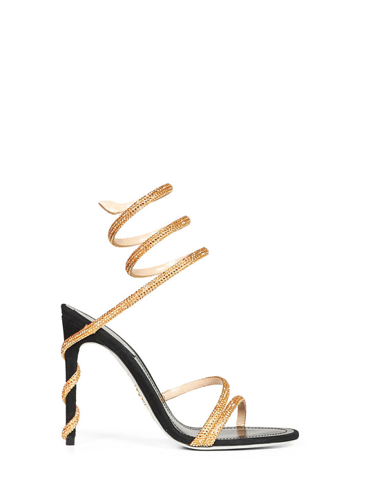 Sandali Margot 105 con cristalli nero e oro
