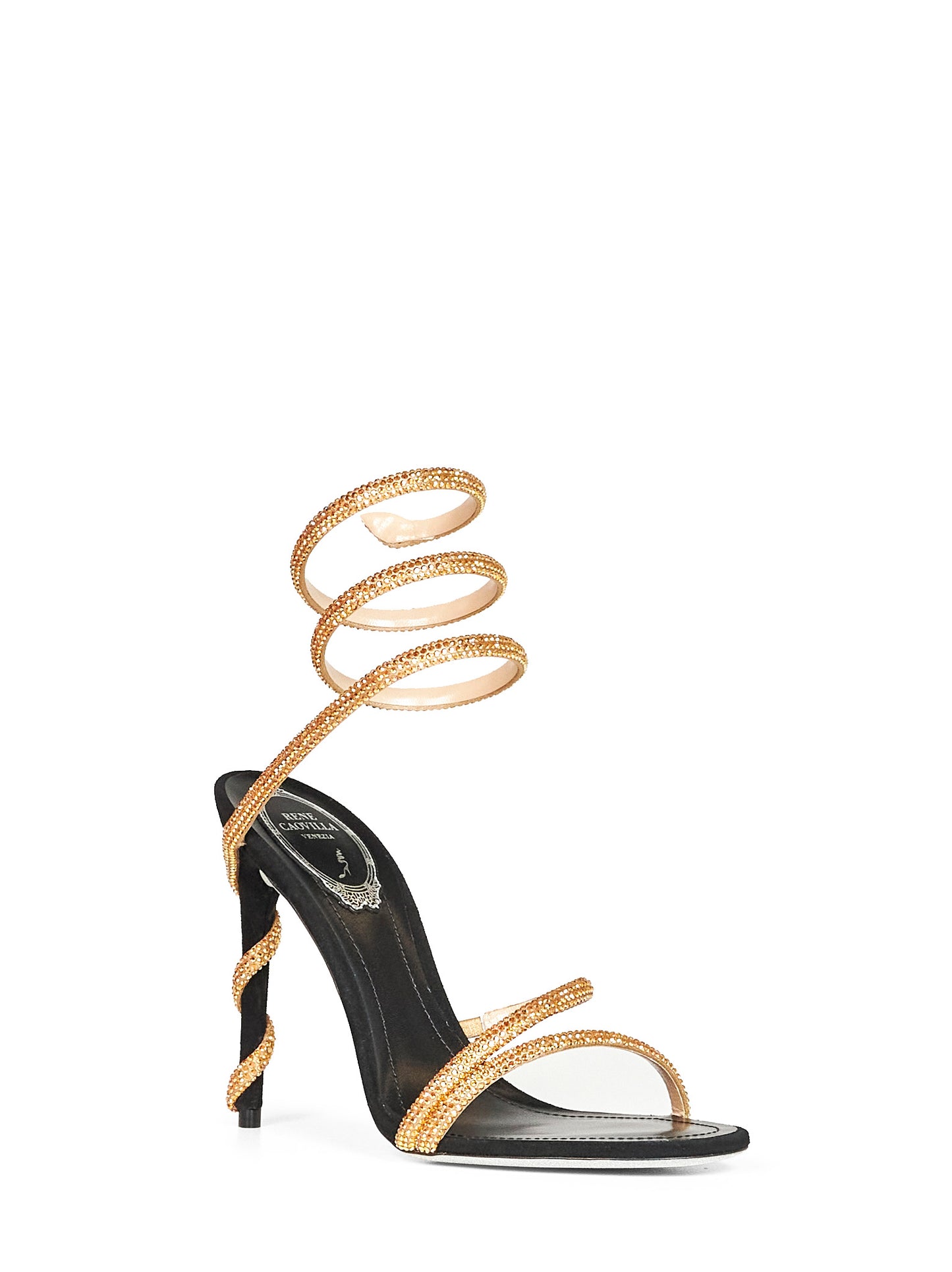 Sandali Margot 105 con cristalli nero e oro