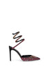 Slingback 105 in raso nero con cristalli Swarovski
