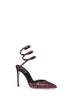Slingback 105 in raso nero con cristalli Swarovski
