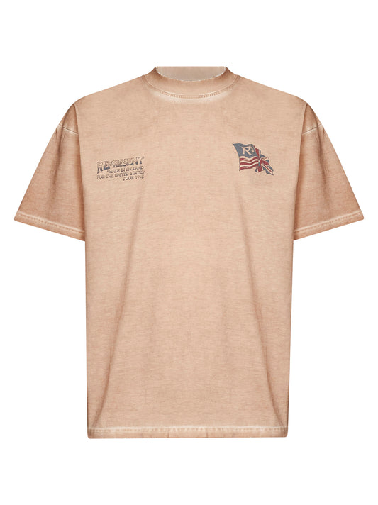 T-shirt Eagle in jersey di cotone sabbia