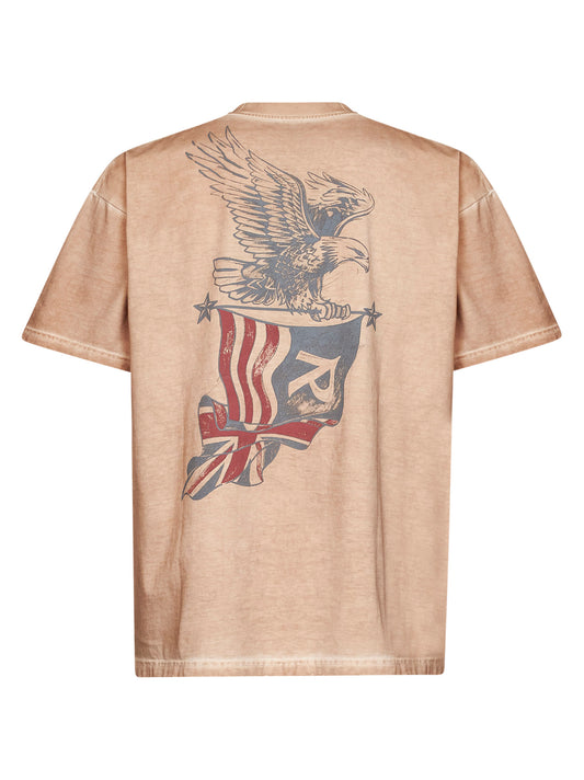 T-shirt Eagle in jersey di cotone sabbia