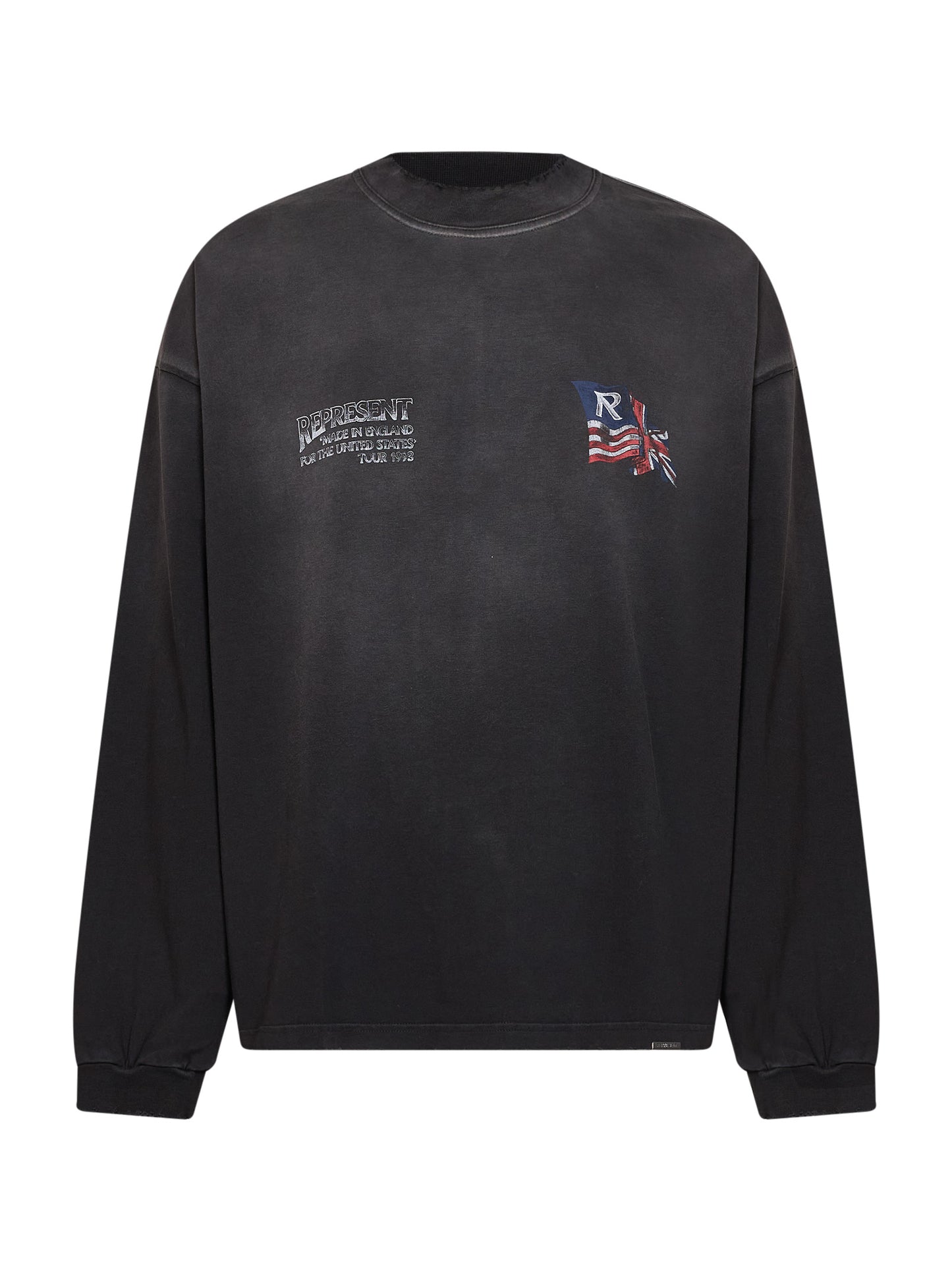 Black cotton jersey Eagle long-sleeved T-shirt