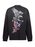 Black cotton jersey Eagle long-sleeved T-shirt