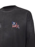 Black cotton jersey Eagle long-sleeved T-shirt