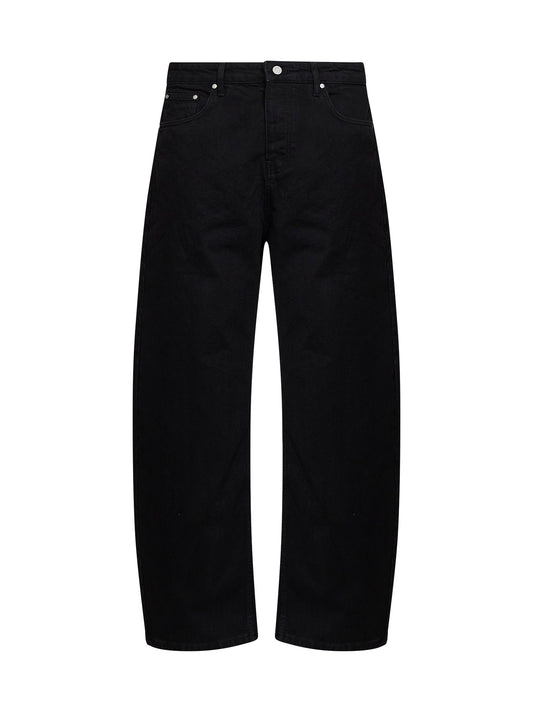 Jeans a gamba curva R5 in denim di cotone nero