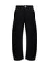Jeans a gamba curva R5 in denim di cotone nero
