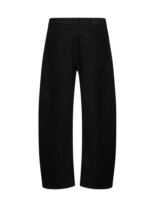 Jeans a gamba curva R5 in denim di cotone nero
