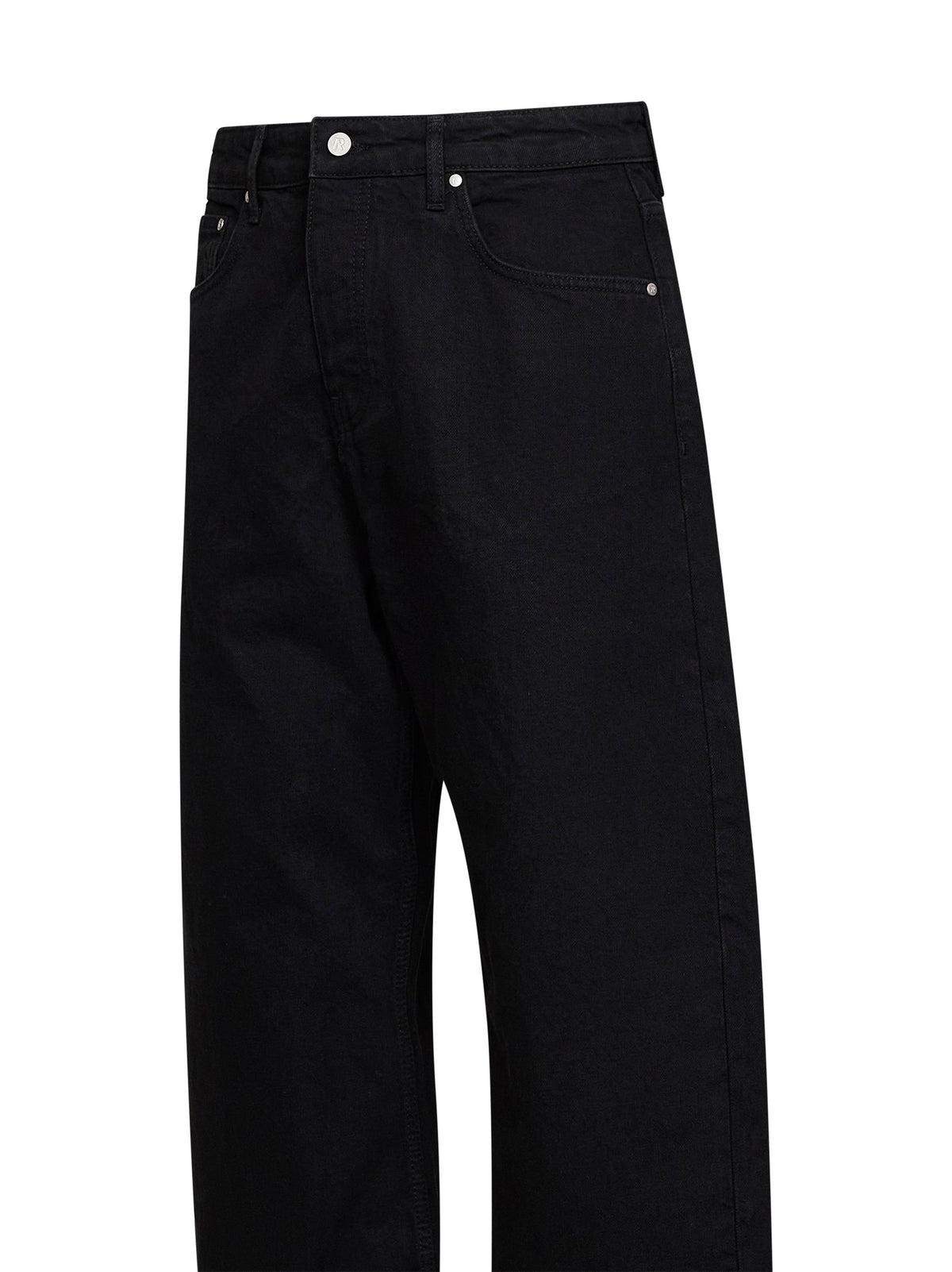 Jeans a gamba curva R5 in denim di cotone nero