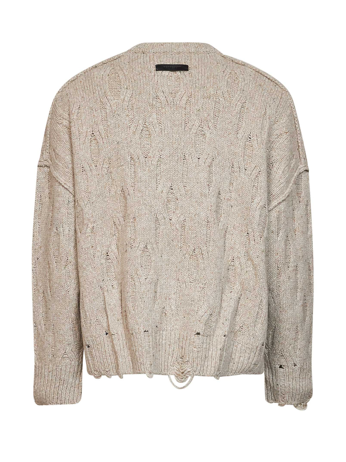 Maglione in misto lana distressed tortora