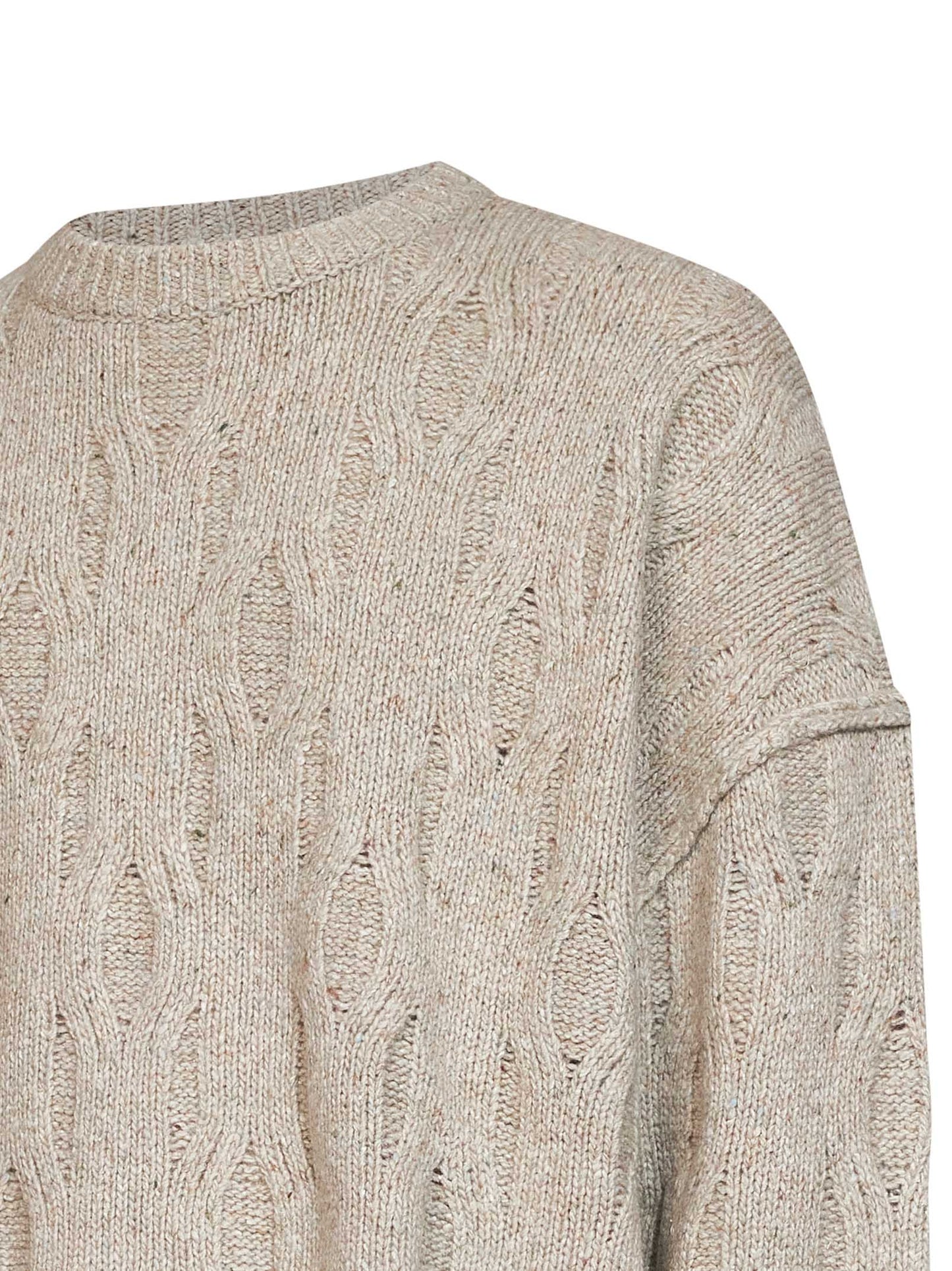 Maglione in misto lana distressed tortora