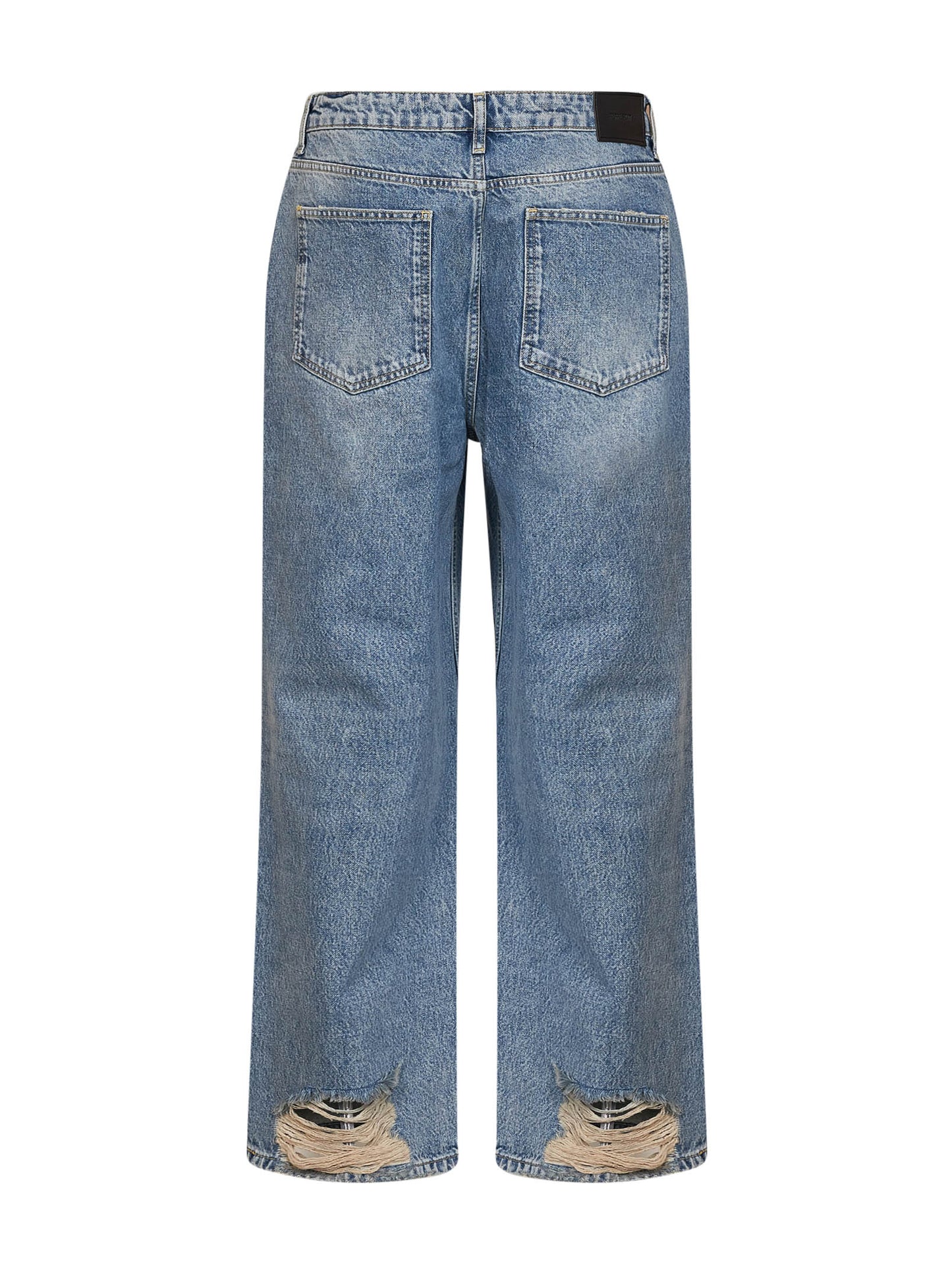 Jeans R3 Baggy in denim di cotone blu con strappi