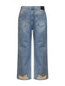 Jeans R3 Baggy in denim di cotone blu con strappi