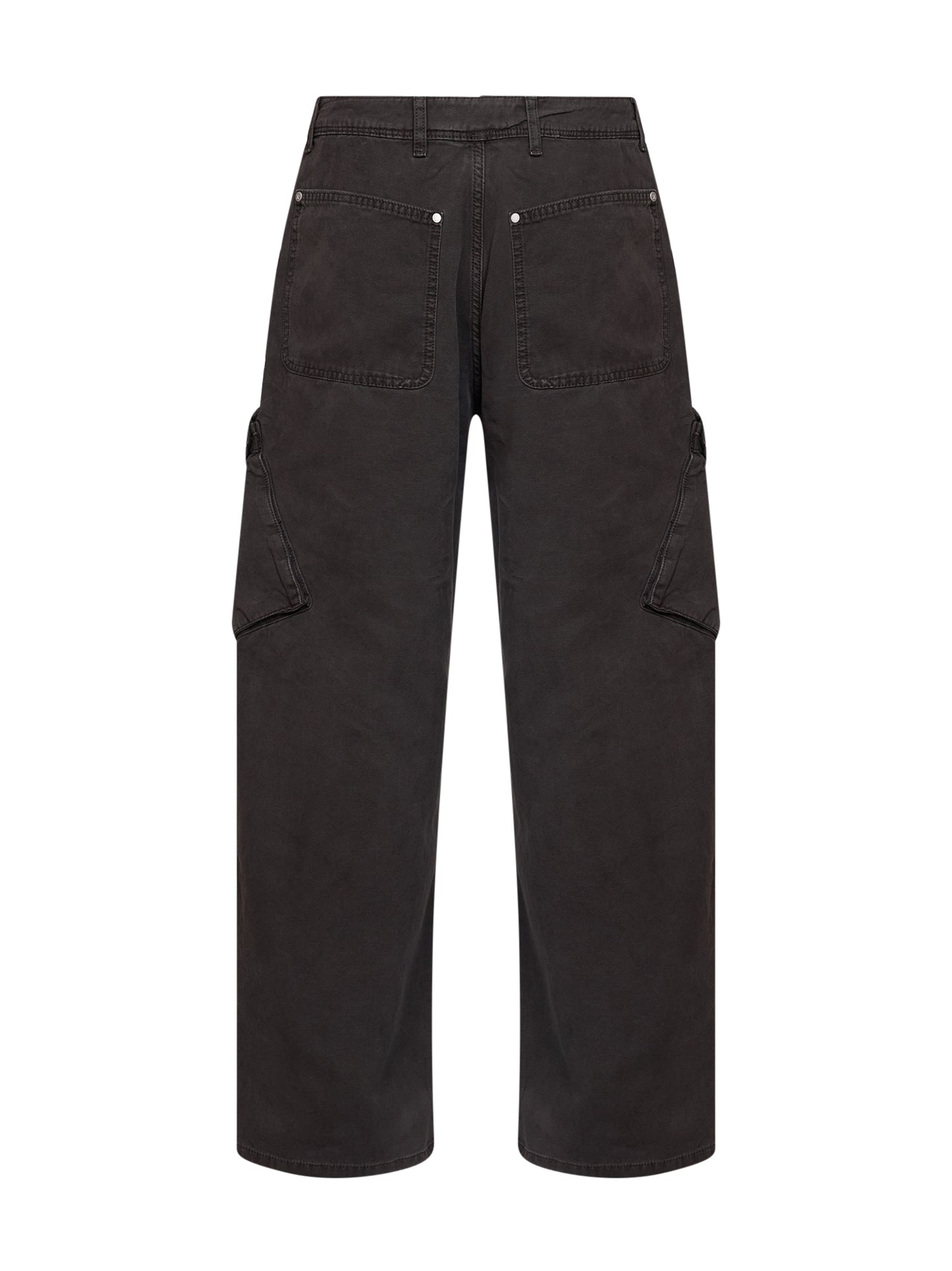Pantaloni cargo in twill di cotone marrone