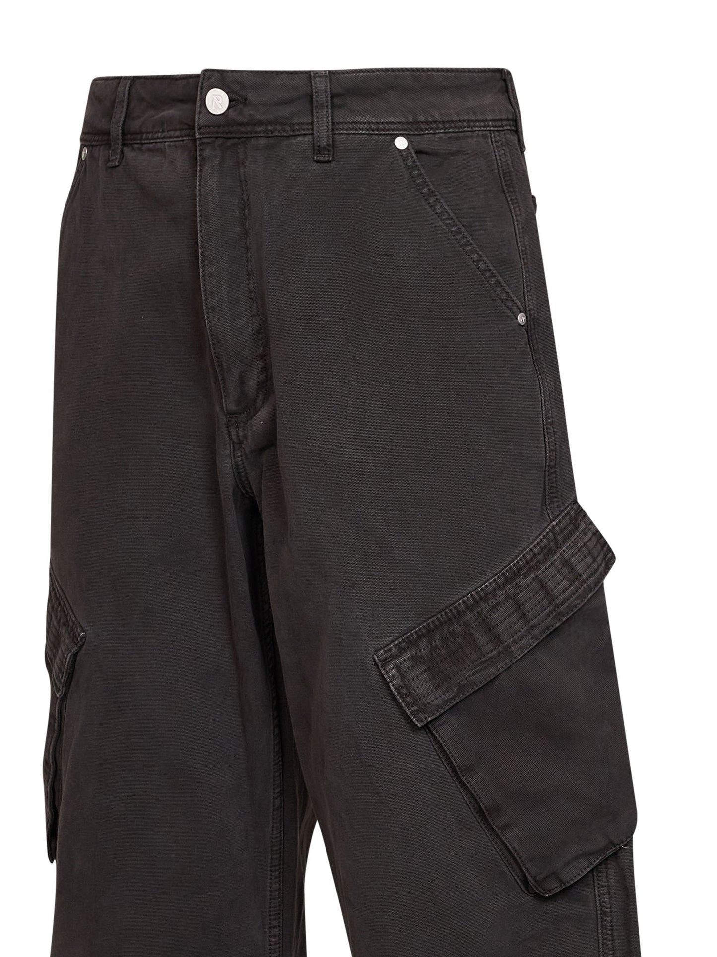 Pantaloni cargo in twill di cotone marrone