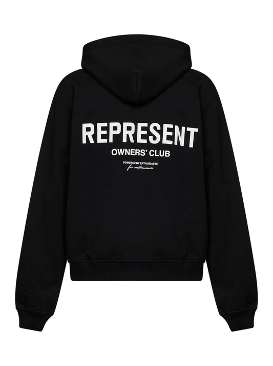 Felpa con zip e cappuccio Represent Owners Club nera