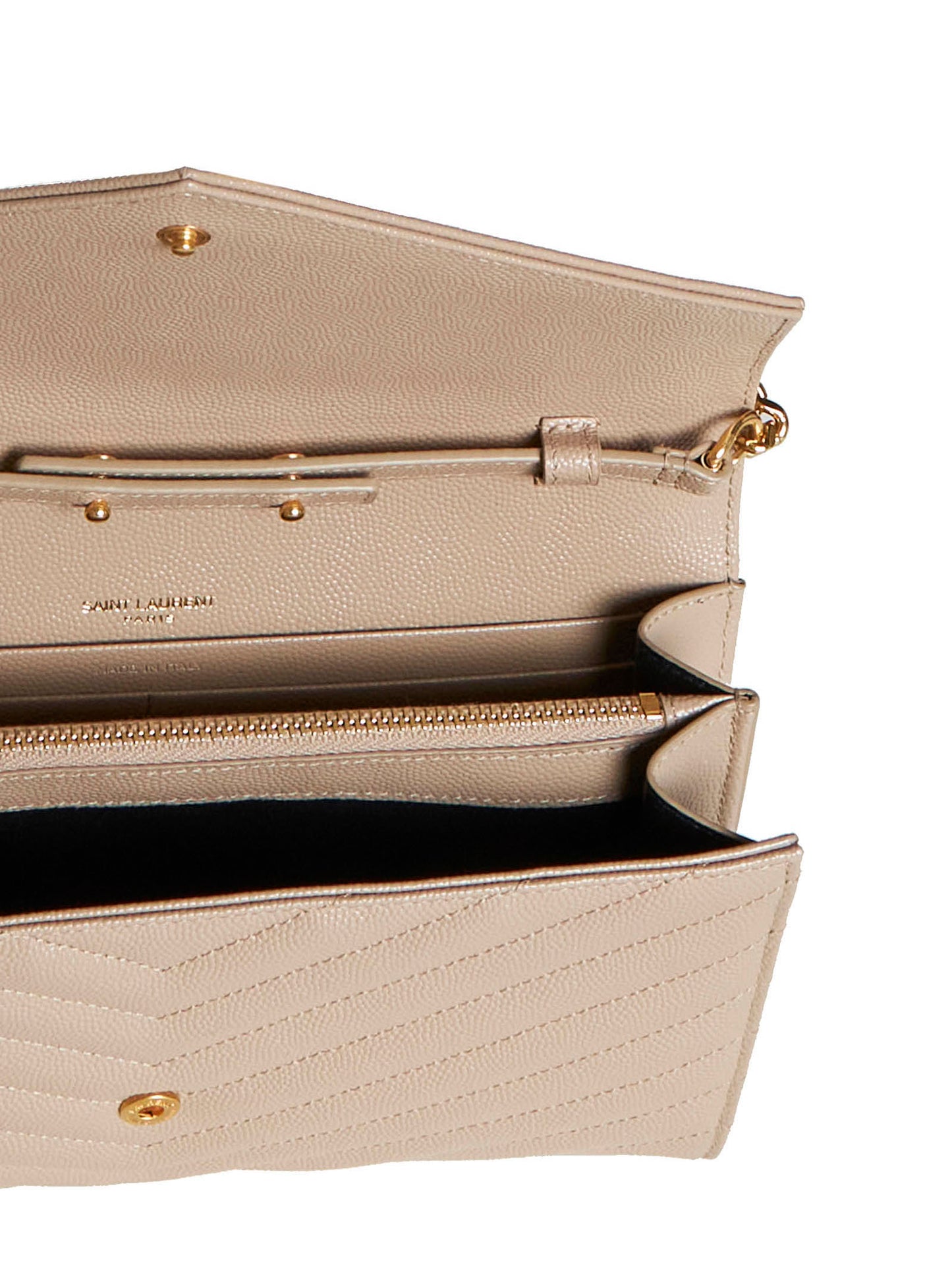 Quilted leather clutch with YSL logo