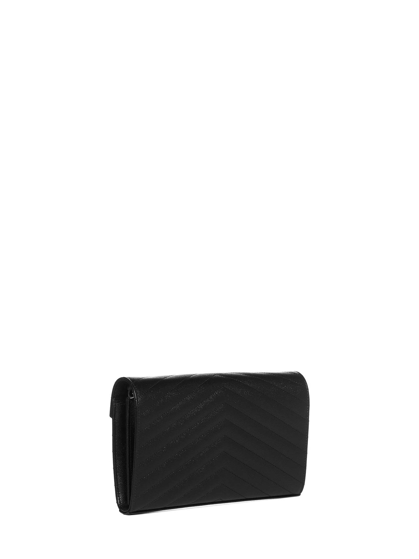 Clutch in pelle trapuntata con logo YSL